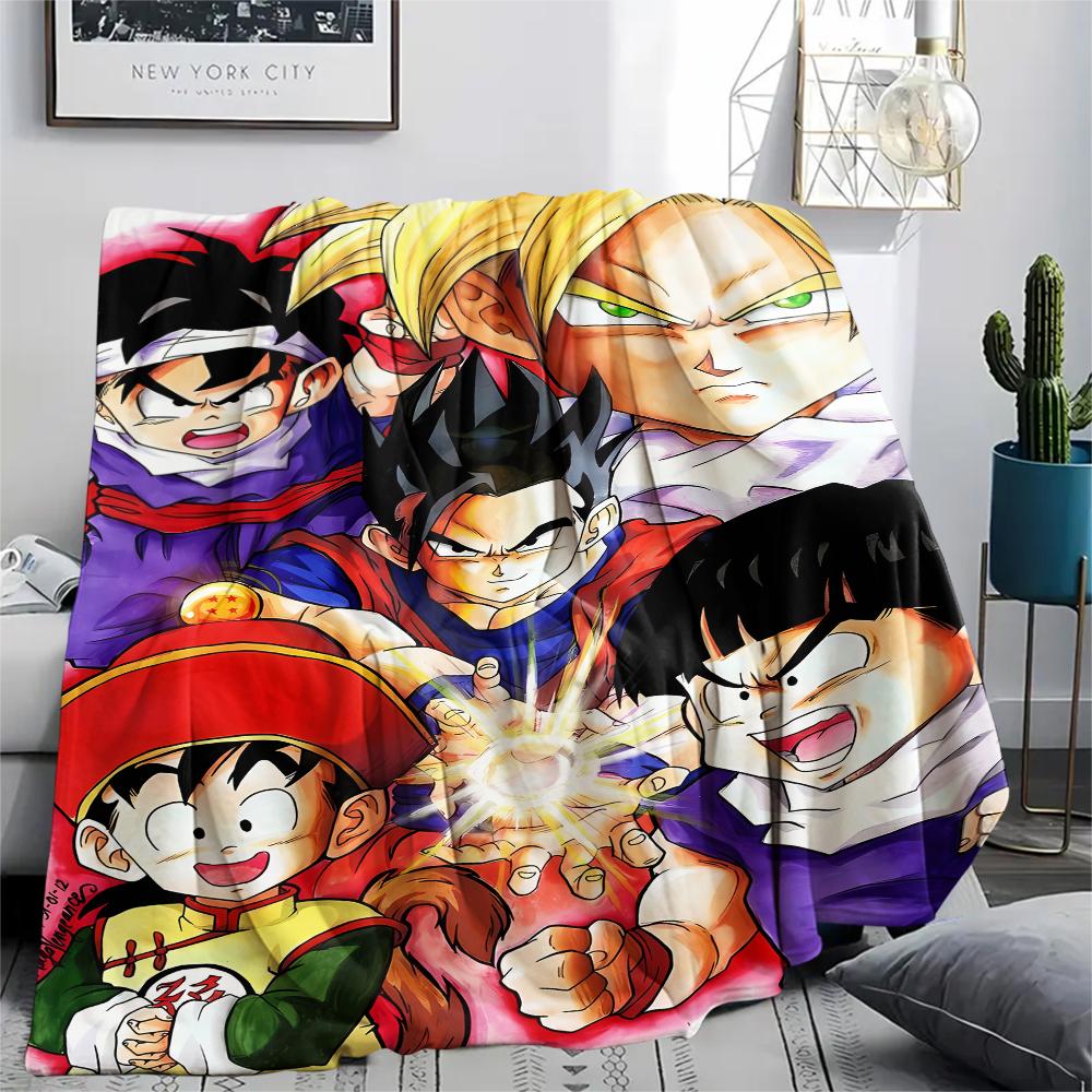 Фланелевое одеяло с принтом персонажей Dragon Ball, Высококачественное, Удобное для всех сезонов, Декор для дома, Тепло и уют, Идеально для рождественских подарков