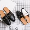 Men's Fashion INS British Style Slip-on Half Slippers Casual Shoes Driving Loafers Wedding Shoes Mocassins