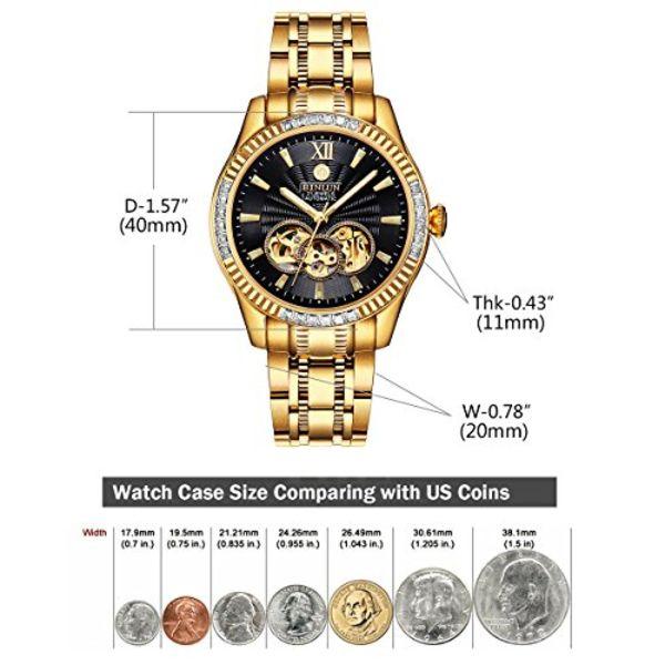 BINLUN водонепроницаемые полностью автоматические часы для джентльменов класса люкс 18-каратное покрытие 48G