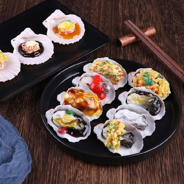 Искусственные жареные устрицы Модель Реалистичная модель морепродуктов-заменителей Модель жареных гребешков для кухонной витрины, Декорации
