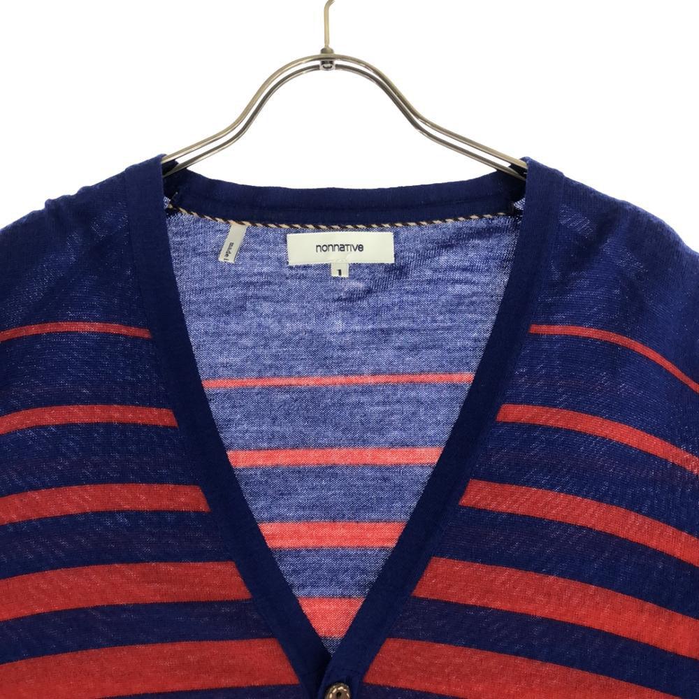 Nonnative сделано в Японии Вязаный кардиган с длинным рукавом с узором в полоску Мужской Б/У