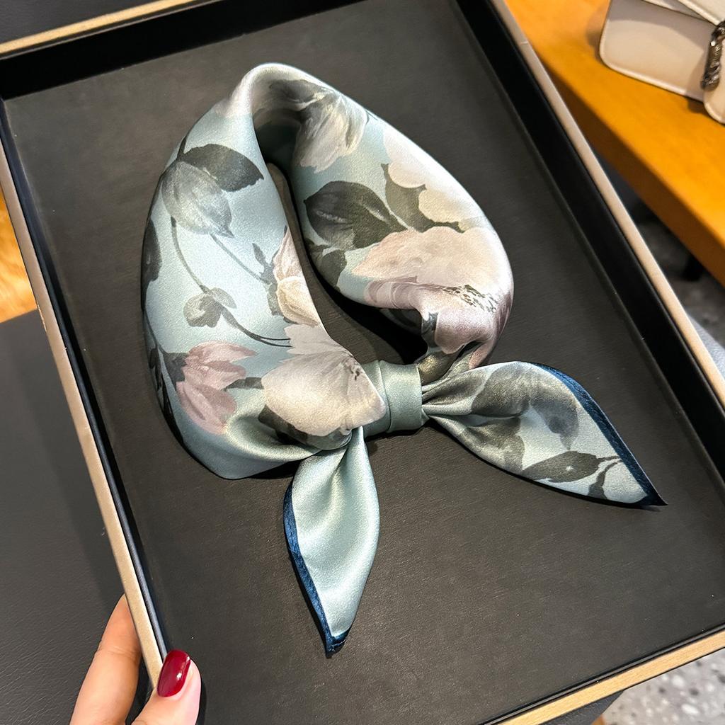 100% Натуральный Шарф из Шелка Женский Квадратный Галстук на Шею Шарфы Шали Накидки для Леди Фуляр Шарфы Пашмина Женский Хиджаб Бандана буфанда