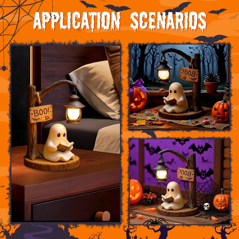 New 3D resin Halloween warm light with reading ghost night light brown 1 pieces