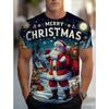Men's T-Shirts Christmas Cute Santa Claus Pattern Printed Short Sleeve Fashion Casual Comfortable Men's T-Shirt