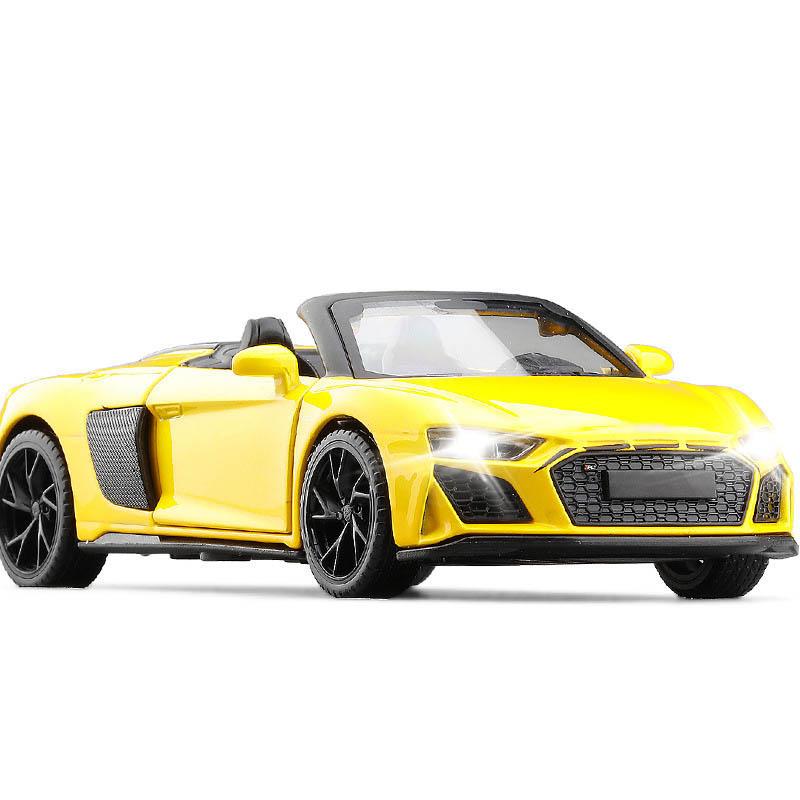 Масштаб 1/32 R8 Spyder 2020, модель автомобиля, литая под давлением игрушечная машина, коллекция подарков