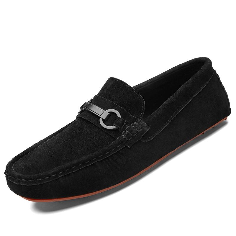 Мужские туфли для вождения из нубука, мужские весенние кожаные лоферы, мужская повседневная обувь, мокасины, мужские туфли без застежек, модная мужская обувь, размер 38-44