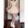 Xiaofei Sleeve Floral Dress Women's Casual Summer New Sweet Little Princess Cake Dress Waist Fluffy Dress