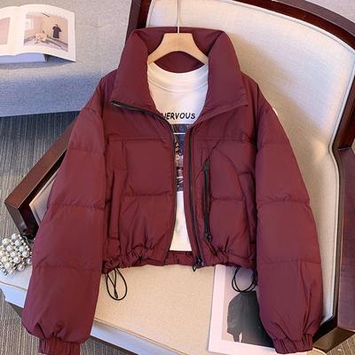 Больше. Куртка с хлопковой подкладкой Короткая Воротник-стойка Корейская версия Свободная Повседневная Куртка с хлопковой подкладкой Корейская версия Короткая Зимняя Новый стиль.