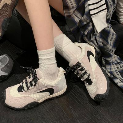 Внутреннее увеличение высоты 5 см кроссовки папины женщины 2025 новые повседневные универсальные спортивные туфли Форрест Гамп сочетание цветов рыболовная сеть немецкие тренировочные туфли