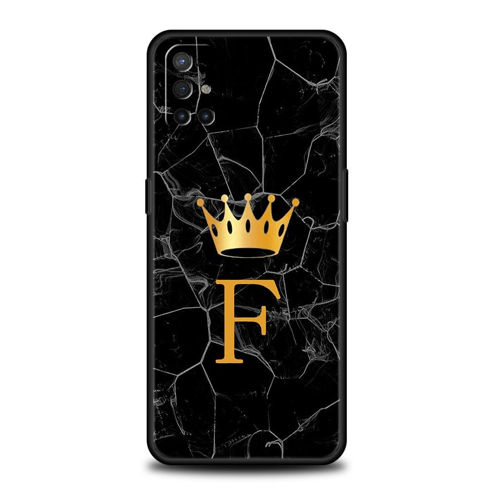 Чехол для телефона OnePlus 11 10 9 Pro 9T 12R 10R 9R 9RT 10T 8T 8 7 6T 7T Nord 2T CE 2 5G N200 N10 N100, чехол с короной и буквами от A до Z