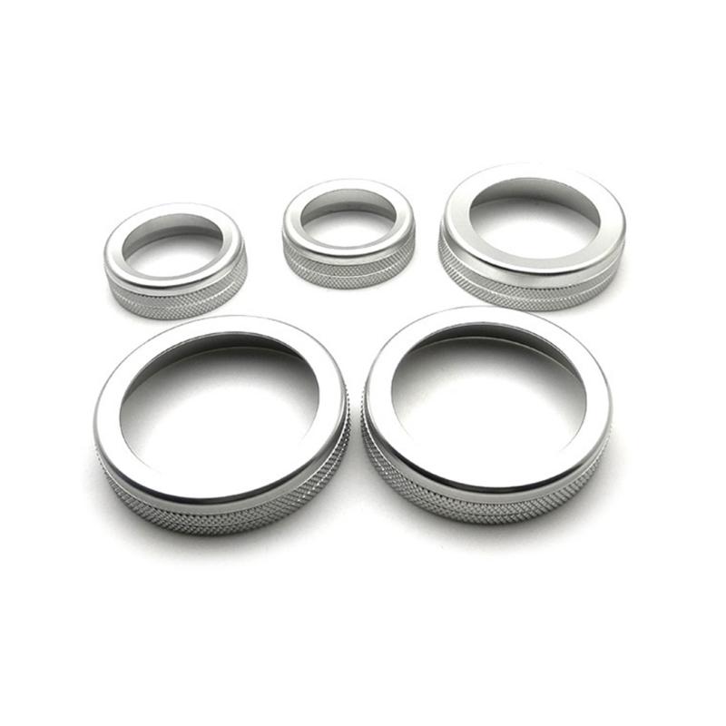 5 шт. алюминиевые автомобильные переключатели кондиционера воздуха кнопка ручка отделка крышка ручка громкости защитные кольца аксессуары используемые для транспортных средств