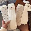 Women's New Autumn Bowknot Wave Dot Floral Drum Pile Pile Cotton Socks