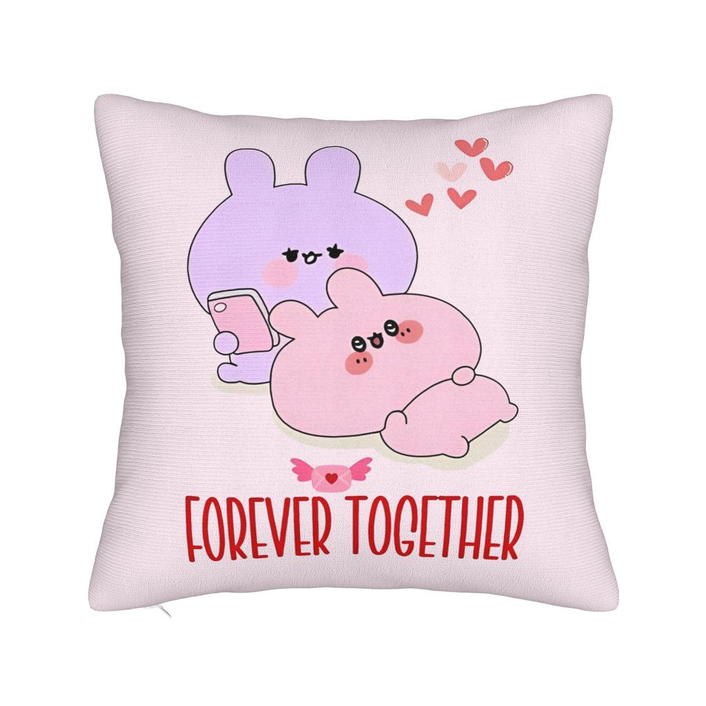 Rabbit Asamimichaan Cute Asamimi Square Pillow Case Polyester Decorative Pillow Fashion Pillowcase