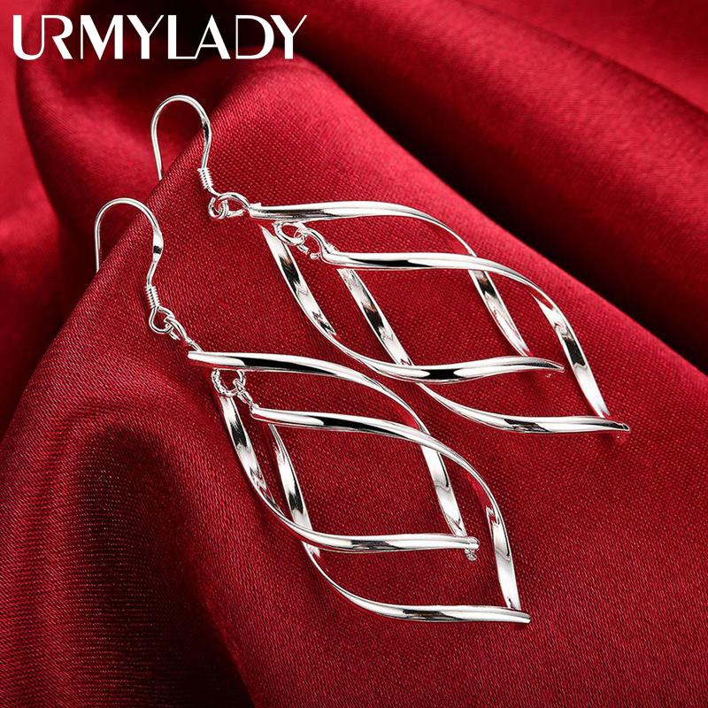 Изящные серьги из стерлингового серебра 925 пробы высокого качества, модные украшения, элегантные женские серьги, висячие длинные свадебные рождественские подарки