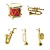 Мини Музыкальный Инструмент Имитация Сцены Аксессуары Пластиковый Барабан Музыкальная Труба Модель Саксофона Игрушка для Кукольного Домика