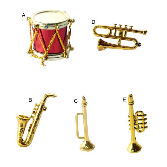 Мини Музыкальный Инструмент Имитация Сцены Аксессуары Пластиковый Барабан Музыкальная Труба Модель Саксофона Игрушка для Кукольного Домика