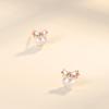 New Niche Design Bow Pearl Earrings Temperament Light Luxury Simple Silver Needle Fashion Stud Earrings
