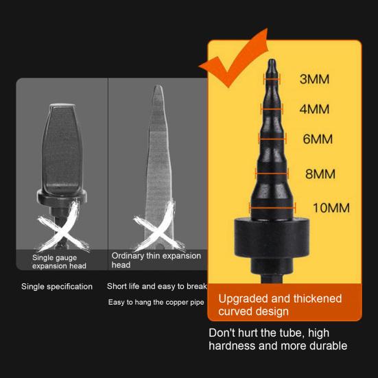 Pipe Expander Repair Tool 1/4 Hexagon Handle High Efficiency 5 In 1 Swage Tube Expander Repair Tool Air Conditioner Refrigerator