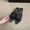 Fashion Women Summer New Luxury Brand High Heel Sandals Versatile Simple Slim Heel Sandals Bowknot Slippers