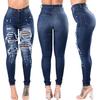 Women Vintage Hole Ripped Jeans High Waist Skinny Jeans Women Pencil Denim Pants Jeans Femme