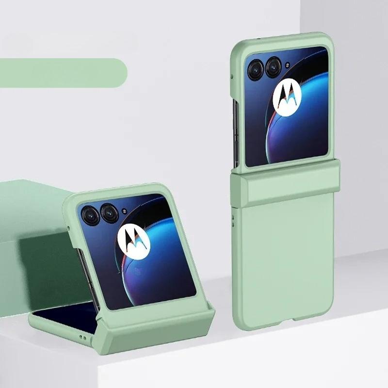 Жесткий чехол с покрытием под кожу для Motorola Razr 60 Pro 50 40 Ultra Razr + 2024 2025 Полная защита шарнира Конфетный цвет Матовая задняя крышка