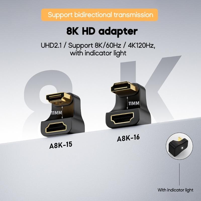 Регулируемый HDMI-совместимый адаптер «папа-мама» с разъемом U-образного поворота на 180 градусов для телевизора, ноутбука, улучшенный опыт просмотра