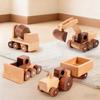 Wooden Toys Beech Wood Car Blocks Cartoon Excavator Educational Montessori Toys Children Ambulance Police Car Birthday Gift