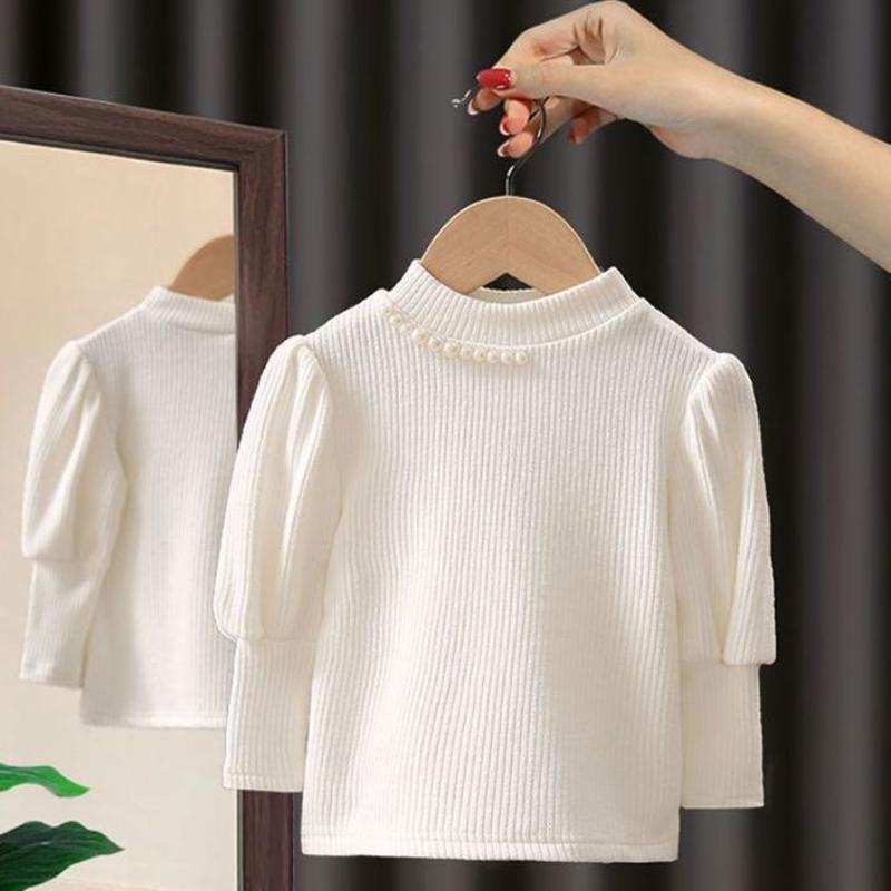 Baby Girls Long Sleeve Sweater Tops Round Neck Cotton Childrens Children's Clothes Autumn Winter