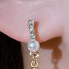 1 пара элегантных серег-гвоздиков с искусственным жемчугом и стразами с кисточками, женские серьги-гвоздики для пирсинга, подарок на день рождения