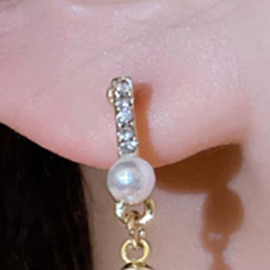 1 пара элегантных серег-гвоздиков с искусственным жемчугом и стразами с кисточками, женские серьги-гвоздики для пирсинга, подарок на день рождения