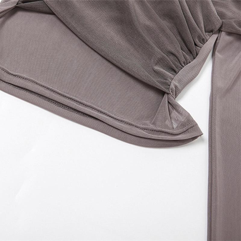 Осенний женский сексуальный повседневный пуловер с одним вырезом и длинными рукавами в стиле тай-дай