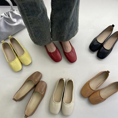 Обувь Doudou, обувь для бабушки, весна и осень 2025, новые мягкие кожаные туфли с одной педалью, легкие вечерние туфли для нежной феи