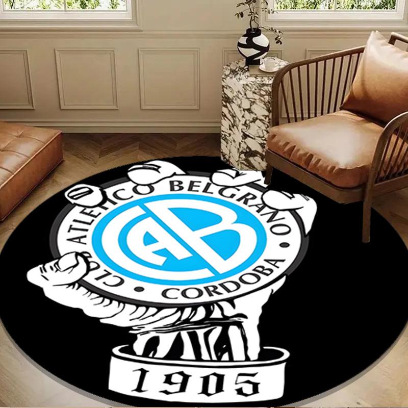 Atletico Belgrano Crest Round mat, Anti-slip Circle Carpet Chair rug For livingroom,Bedroom, doormat home decor Gift Christmas Gifts