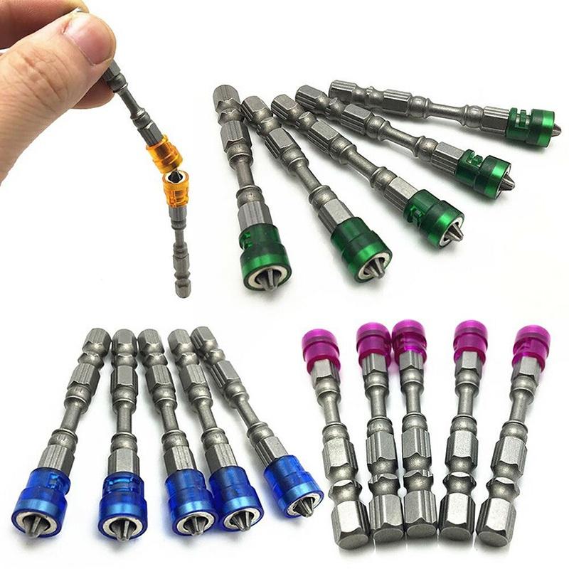 Durable 5pcs 65mm 1/4" Hex Shank Ph2 Single Head Magnetic Screwdriver Bits For Long Lasting Use