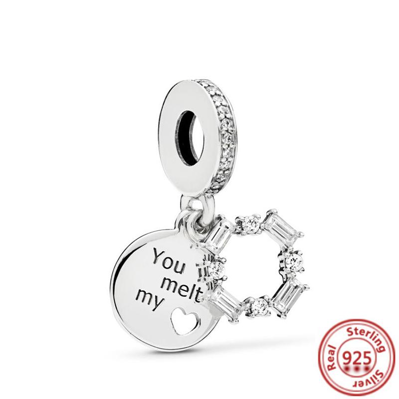 Подходит для оригинального браслета Pantaro Женский DIY Циркон Подарок Новый Аутентичный 925 медь Сердце Корона Эйфелева башня Любовь Ключ Подвеска Шарм Бусины