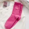 Socks Medium Tube Socks Season Fleece Thickened Warm Mink Fleece Socks Embroidered Cat Cute Home Sleep Socks