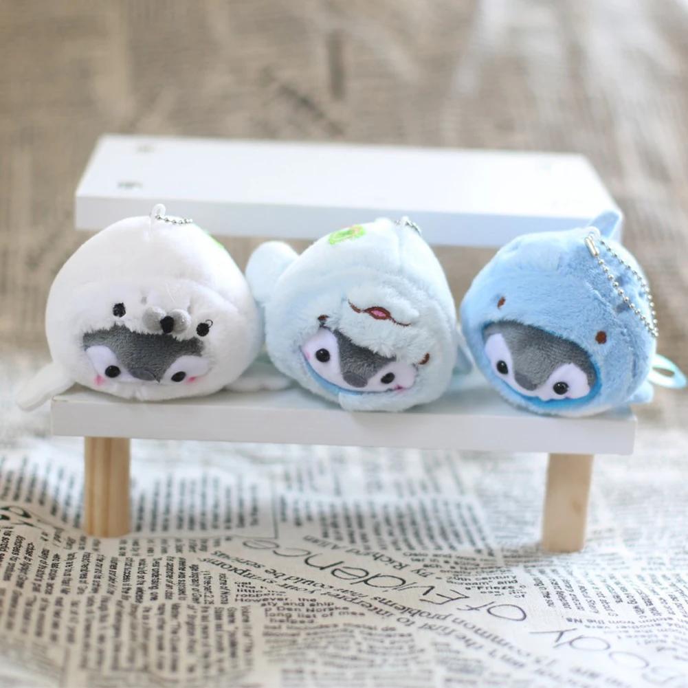 Cute Cartoon Penguin Stuffed Plush Dolls Toys Key Ring Bag Pendant Kids Toy Birthday Gifts Mini Animal Plush Doll Keychain