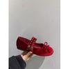 Shoes Bow Mary Jane Shoes Women's Shoes Early Spring with Skirt Single Shoes Lei Dance Flats
