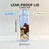 1PC Brown Bear Desert Camp Scene 750ml Color Plastic Sports Water Bottle Leakproof Flip Straw Lid Suitable for Sports Office Home Use