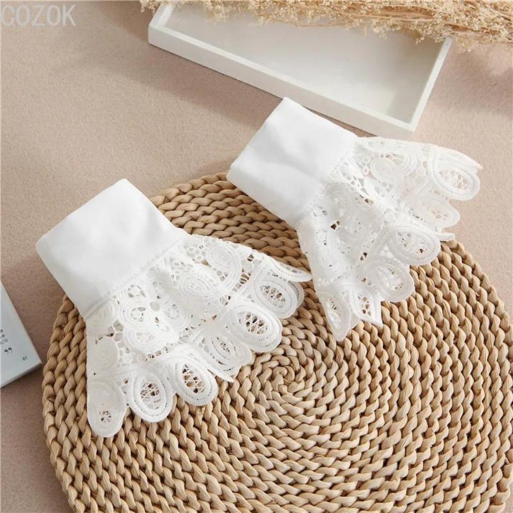 DIY Detachable Cuffs Cuff Extension Embroidery Lace Daisy Fake Sleeves Elastic Wild Wrist Pleated Organ Lolita Fake Sleeves