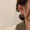 Metal Twisted Gold Round Earrings for Women Irregular Geometric Statement Dangle Earrings Wrap Design Punk Fashion Ear Dec