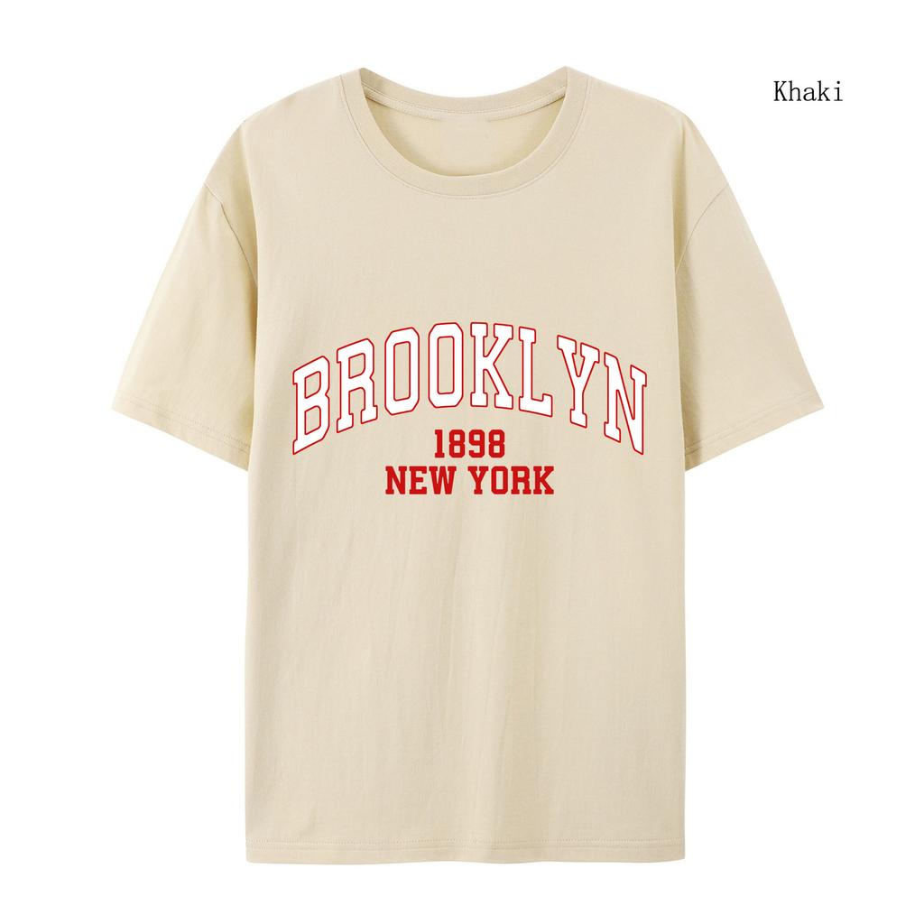 Women's Cotton T-shirt  Boston Brooklyn Letter Print T-shirt Women Fashion New York T-shirt Female Women T-shirt Brooklyn Clothes
