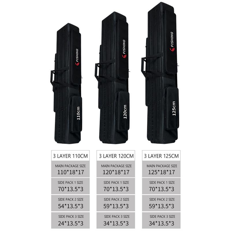 Портативная многофункциональная сумка-переноска для рыбалки, холст 110/120 см, сумки для удочек, двух-/трехслойный чехол для хранения для Pesca XA143G