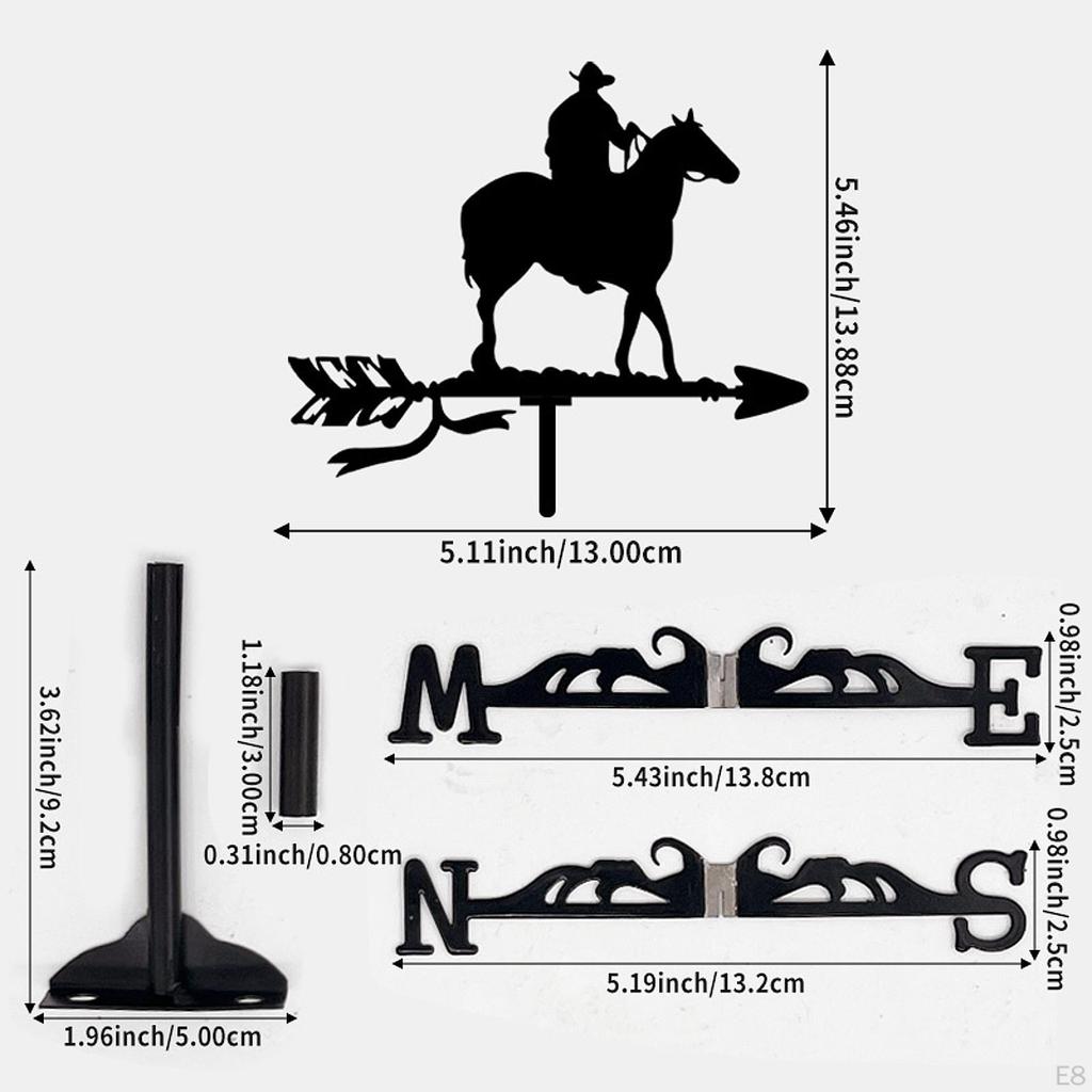 Miniature Weather Vane for Tabletop Use, Garden Decor Item, Iron Wind Direction Tool Outdoors