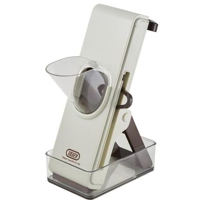Безопасный толкатель-ломтерезка Не требует электропитания Ручной 3-х сторонний Безопасная конструкция В комплекте с толкателем Контейнер для хранения в комплекте K-HC9 (Пепельно-белый)