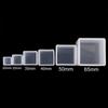 1PC 6 Size 20/25/35/40/50/60mm Mould Transparent Silicone Square Mold Epoxy Resin Molds for DIY Jewelry Making Tools