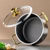 304 Stainless Steel Soup Pot Honeycomb Non-stick Pot with Lid Household Pot Induction Cooker Gas Stove Universal Frying Pan