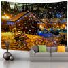Рождественская ночная сцена, гобелен, настенный мультяшный рисунок, снежная сцена, Новогоднее украшение для дома