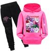 Детский худи и брюки, двухпредметный спортивный костюм, комплект свитшота с длинным рукавом и принтом