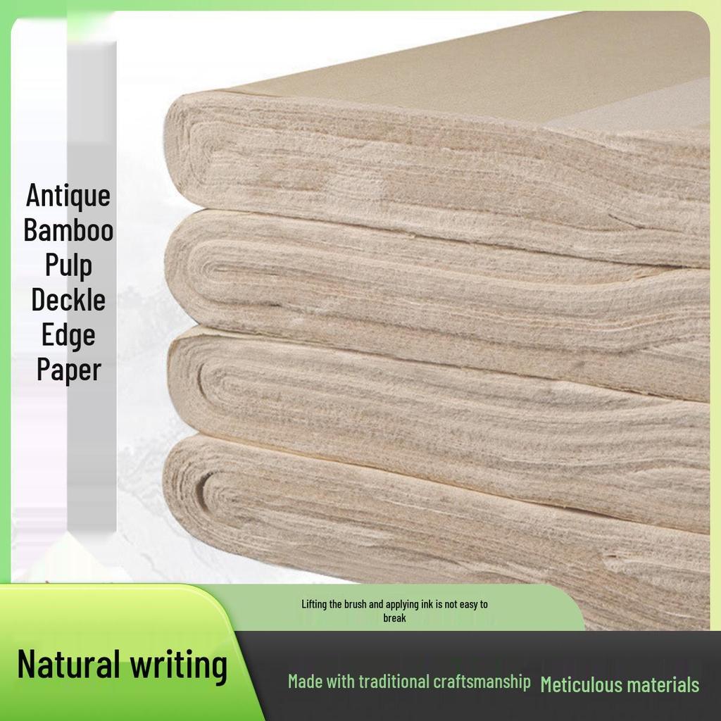 Antique Deckle-Edge Bamboo Pulp Calligraphy Practice Paper for Beginners